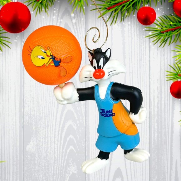 Tune Squad Sylvester Cat & Tweety Bird 4.5" ONE OF A KIND Christmas Ornament - Picture 1 of 3
